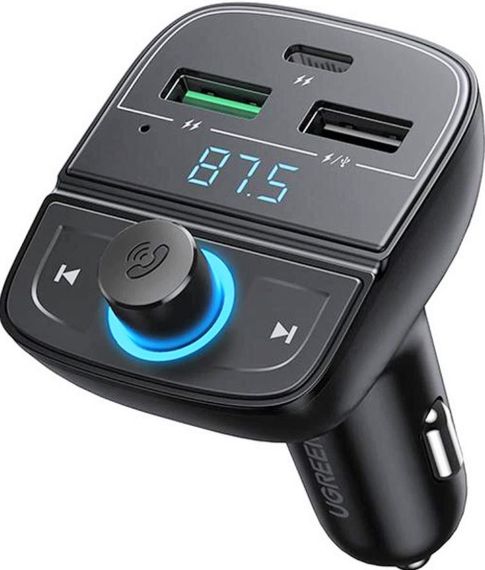 FM трансмиттер модулятор Ugreen CD229 Bluetooth 5.0 Автомобильное зарядное устройство Черный | Зображення 1