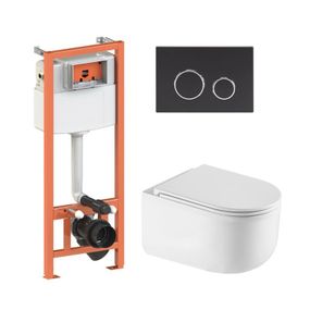 Готове рішення Qtap для ванної кімнати: підвісний унітаз Taurus Ultra Quiet 485×360×350 + комплект інсталяції Nest 4 в 1