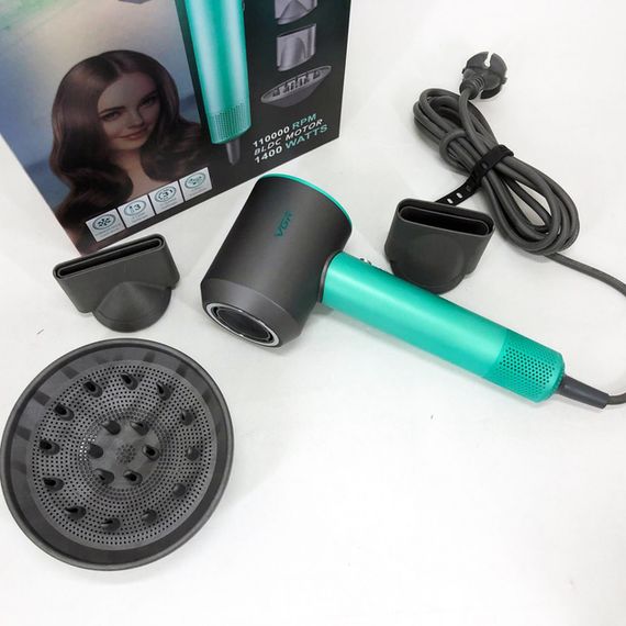 Професійний фен VGR V-440 GREEN з 3 рівнями обдування та температури, 11000 RPM, 3 насадки (45705-V-440 GREEN_1144) | Зображення 9