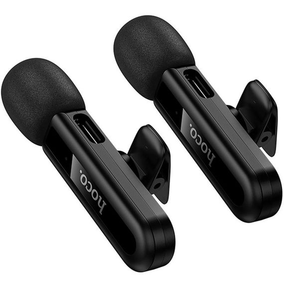 Петличний бездротовий мікрофон Hoco L20A Mini Voice (Lightning/Type-C) 60 mAh Black | Зображення 3