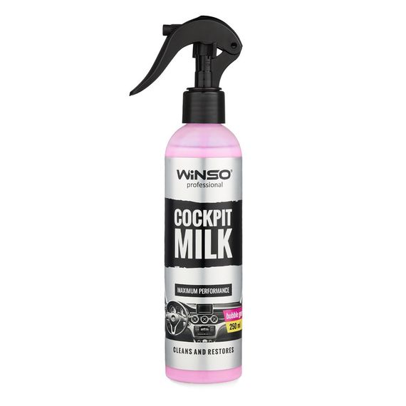 Полироль-молочко для приборной панели Winso Cockpit Milk Bubble Gum, 250мл (825011)