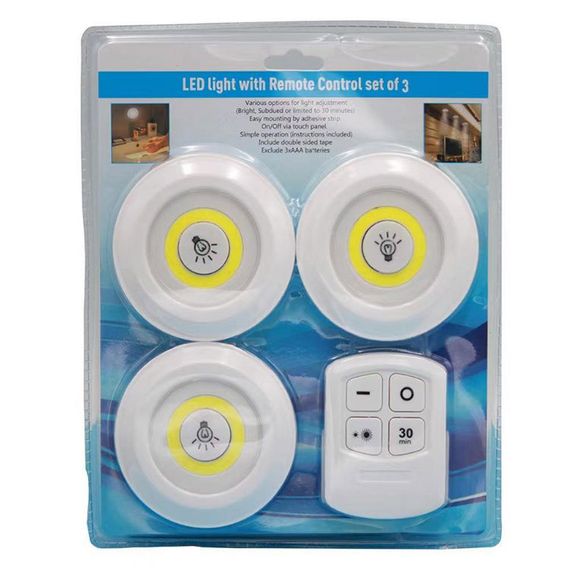 Набір світлодіодних світильників LED Control set BL-1012 на батарейках з пультом дистанційного керування, 3 лампи в комплекті | Зображення 4