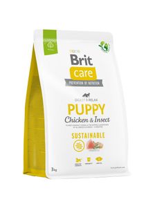 Корм Brit Care Puppy Sustainable Chicken and Insect сухой с курицей и белком насекомых для щенят всех пород 3 кг
