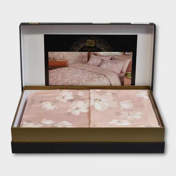 Постельное белье TAC Satin Deluxe 200×220 см Shadow Pembe | Зображення 1
