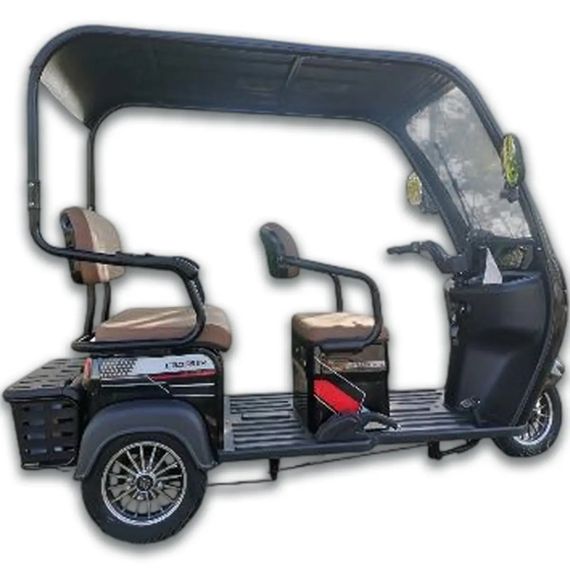 Електротрайк Crosser TR-7 1000W 72V 24Ah, 3 місця, до 60 км, з дахом і кофром, триколісний електроскутер Чорний | Зображення 8