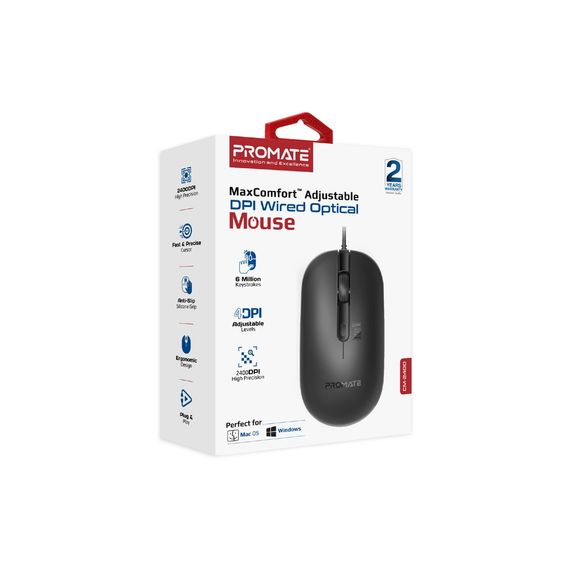 Мишка Promate CM-2400 USB Black (cm-2400.black) | Зображення 1