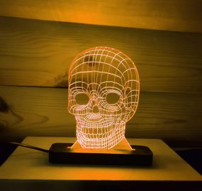 Акриловый светильник-ночник Череп желтый tty-n000097