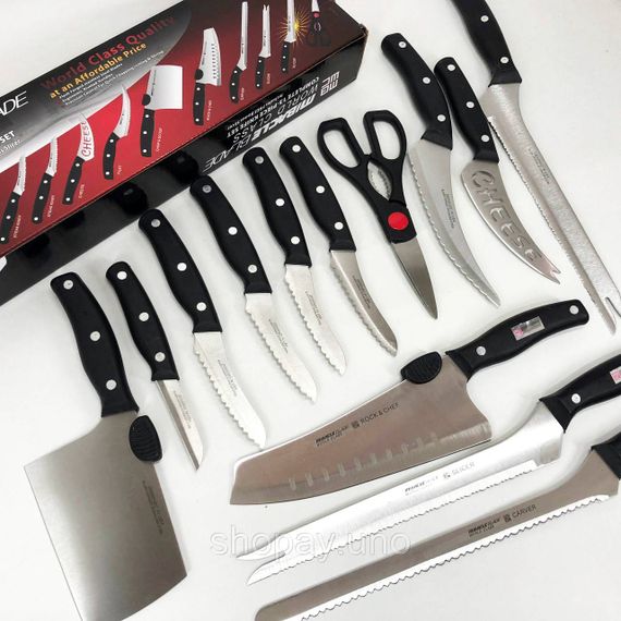 Набор ножей кухонных сталь Contour Pro Knives 13, Набор ножей для новой кухни, Товары для кухни ножи DZ-13 | Зображення 5