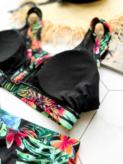 Роздільний купальник PLUS SIZE  з утяжкою тропічний принт | Зображення 7