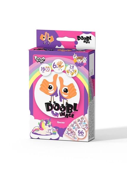 Дитяча універсальна настільна гра Danko Toys Dobbl Image Unicorn Міні розважальна гра знайди пару