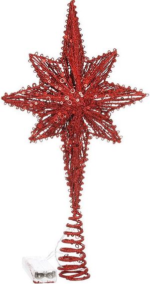 Верхівка для ялинки "Зірочка" 40x20см з LED-підсвічуванням, червона КОПІЯ