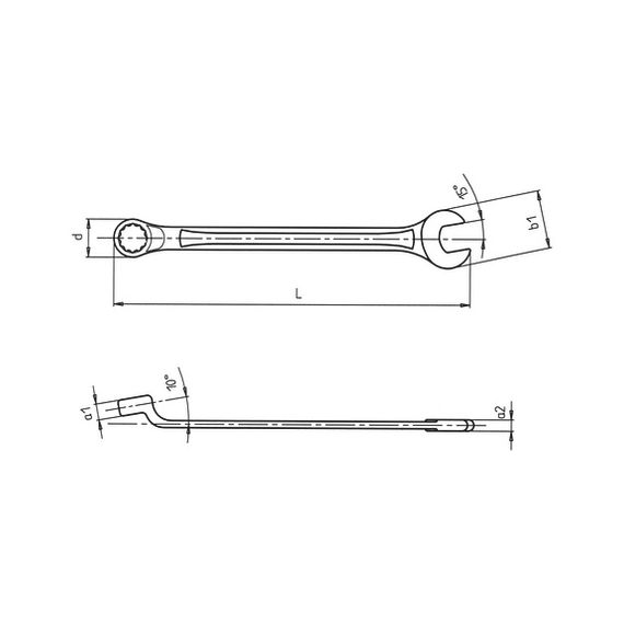Ключ комбінований, подовжений, вигнутий, SW20 | Зображення 1