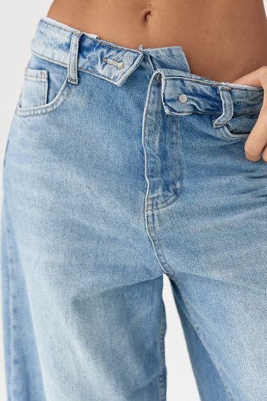 Джинси Baggy з підгорнутим поясом - джинс цвет, 36р (є розміри) | Зображення 3