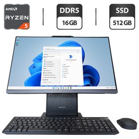 Моноблок Lenovo IdeaCentre 3 24ARR9/24" (1920x1080) IPS/AMD Ryzen 5 7535HS (6(12) ядер по 3.3 - 4.5 GHz) /  16 GB DDR5 / 512 GB SSD / AMD Radeon 660M Graphics / WebCam / 2x 3W / Клавіатура та мишка