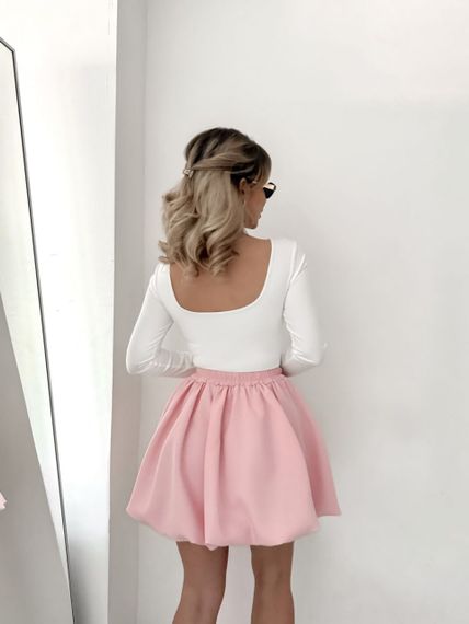 Женская летняя короткая юбка мини в складку с высокой посадкой NA1062 цвет розовый размер 46/48 | Зображення 3