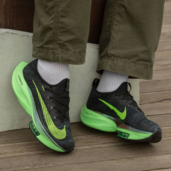 Кросівки весна-літо Nike Air Zoom Alphafly  текстиль Чорний Синій Зелений | Зображення 5