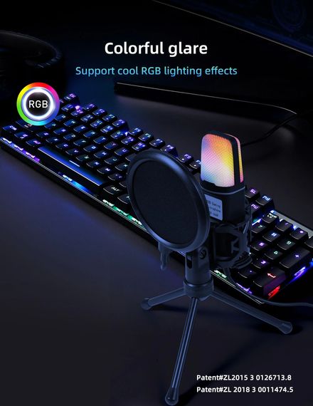 Конденсаторний мікрофон Yanmai SF666R USB з RGB-підсвічуванням | Зображення 4