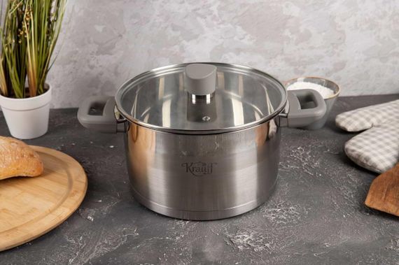 Кастрюля Krauff Elite 26-238-059, 6.1 л, 24 см, из нержавеющей стали с крышкой, для всех типов плит | Зображення 5