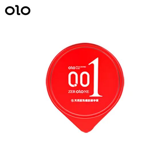 Ультратонкі текстуровані презервативи з гіалуроновою кислотою та зігрівальним ефектом OLO - ZERO ONE RED, 10 шт sexstyle | Зображення 1