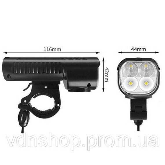 Оптика велосипедная фара передняя FY-336-4T6, Велофара фонарь аккумуляторный, Водостойкий велофонарь BQ-21 | Зображення 1