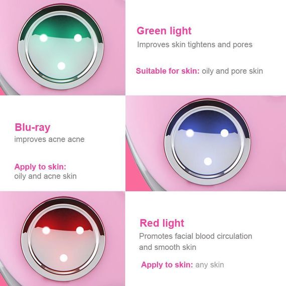 Ультразвукова Електрична Силіконова Щітка Масажер Для Обличчя з Функцією фототерапії Чорна | Зображення 5