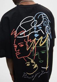 Футболка мужская с принтом повседневная M Черная