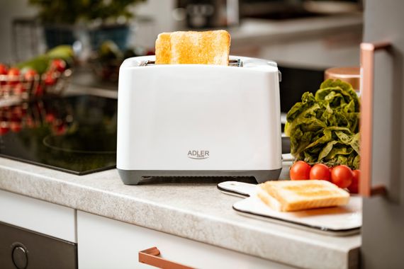 Тостер Adler AD 3216 white 1000Вт/2 відділення/7 режимів підсмажування/розморожування/підігрів булок | Зображення 1