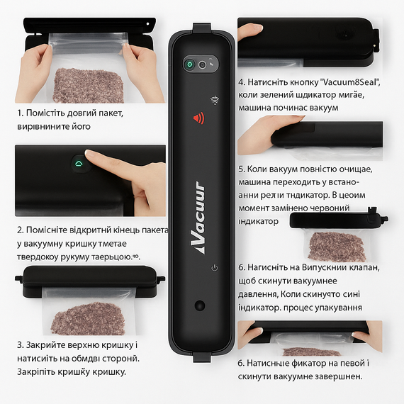 ОЧЕНКА! Вакуумний пакувальник NEW Vacuum Sealer (Плохе паковання, ушкодження корпусу 3070) | Зображення 2