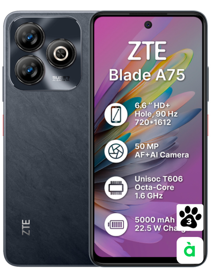 Мобільний телефон ZTE Blade A75 4+4 /128GB Black
