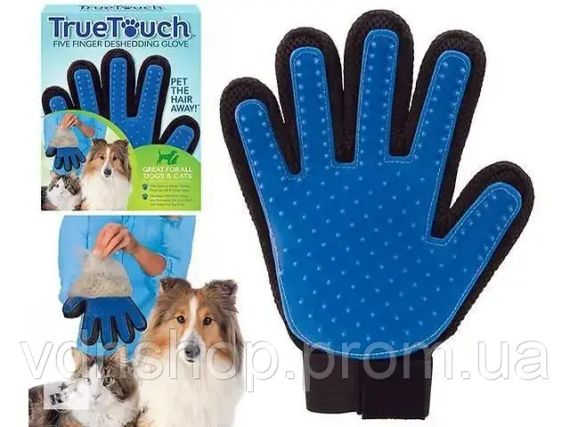 Перчатка для вычесывания шерсти с домашних животных True Touch Перчатки для чистки животных | Зображення 2