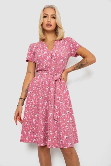 Платье софт с принтом, цвет темно-пудровый, 230R0032