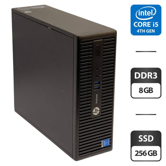 Комп'ютер HP ProDesk 400 G2.5 SFF / Intel Core i5-4590S (4 ядра по 3.0 - 3.7 GHz) / 8 GB DDR3 / 256 GB SSD / Intel HD Graphics 4600 б/в