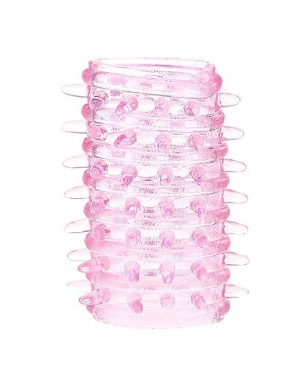 Насадки на палець Star Night рельєфні, рожеві, 2 шт. sexstyle | Зображення 1