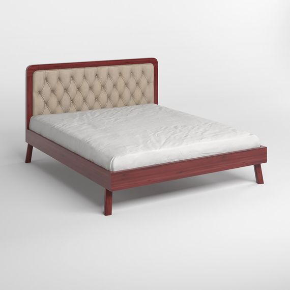 Двоспальне дерев&#039;яне ліжко Mebigrand Токіо Махонь/Аляска 23 (Бежевий) 180х190 см (MBG-4784) | Зображення 1