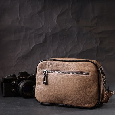 Сумка Vintage Кожаная женская через плечо на одно отделение Бежевая (22386) | Зображення 1