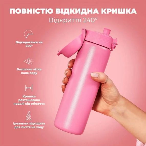 Пляшка для води металева вакуумна ION8 500 мл Vacuum Insulated Rose Bloom (I8TS500ROSEB) | Зображення 4