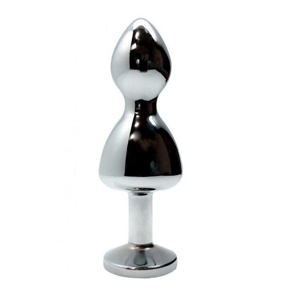 Металева анальна пробка Wooomy Lollypop Double Ball Metal Plug Blue L діаметр 3,5 см, довжина 10,5см | Зображення 1