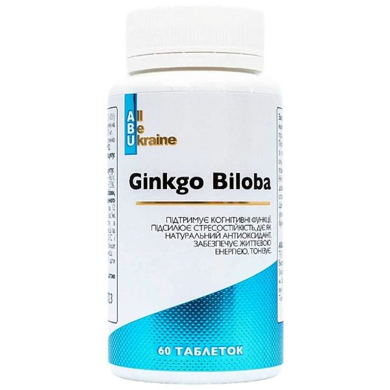 Гінко білоба All be Ukraine Ginkgo Biloba 60 Tabs