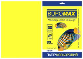 Бумага двухсторонняя NEON жёлтая, 20 л., А4, 80 г/м² BM.2721520-08 BUROMAX (4823078961952)