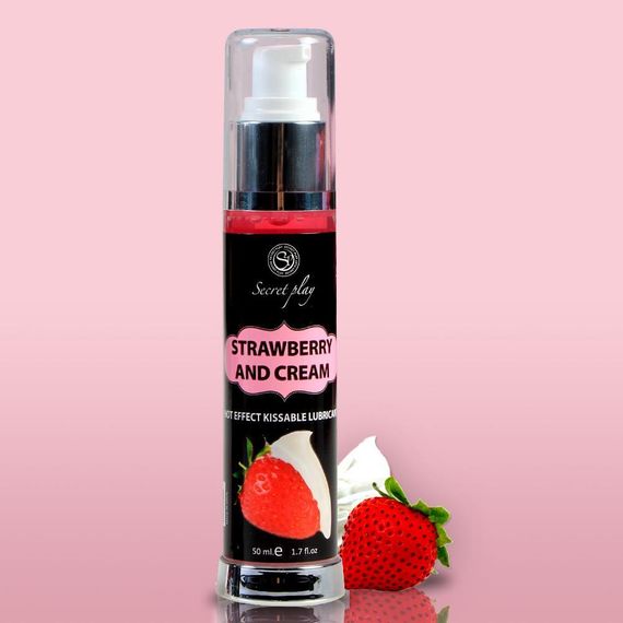 Лубрикант 2 в 1 STRAWBERRY & CREAM HOT EFFECT KISSABLE LUBRICANT 50 мл sexstyle | Зображення 2