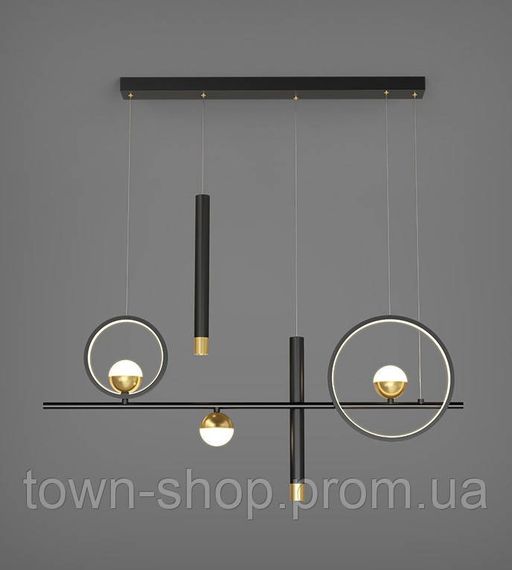 Люстра потолочная LED C19/1000-k Черный 35-110х10х100 см. | Зображення 2