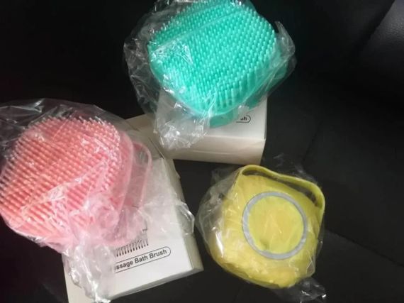 Дитяча силіконова масажна мочалка губка для ванни з дозатором | Зображення 5