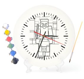 Детский набор для творчества часы раскраска Воинственный Моб 30 см (Г0178)