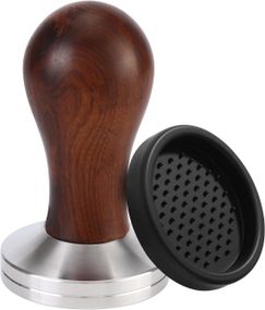 Темпер 51 мм для кофе из нержавеющей стали деревянной ручкой силиконовым ковриком для бариста для кофемашины