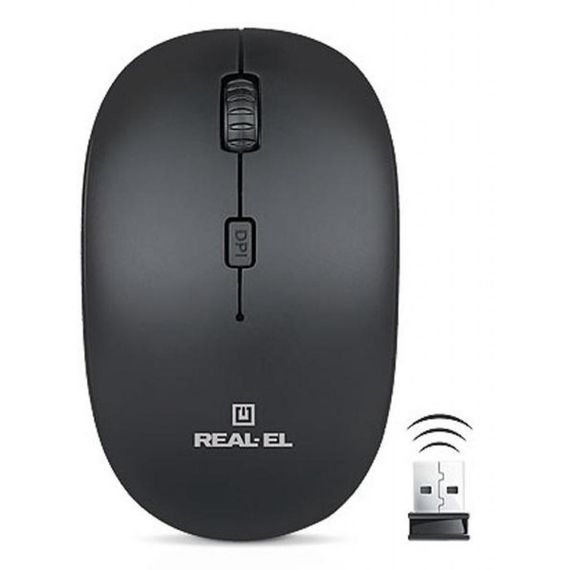 Мишка REAL-EL RM-301 black | Зображення 1