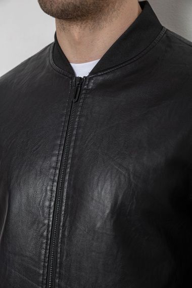 Куртка мужская экокожа, цвет черный, 244R718-5 | Зображення 6