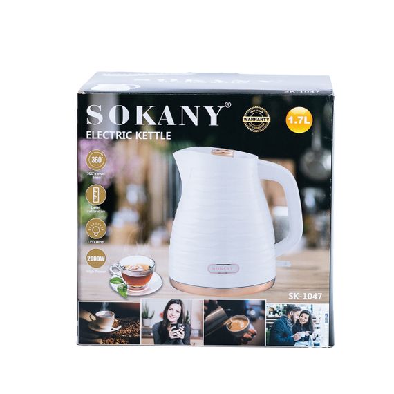 Электрочайник Sokany SK-1047 Electric Kettle 2000W 1.7l | Зображення 4