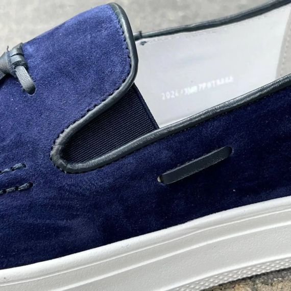 Синие лоферы на белой подошве 44 размер | Зображення 4