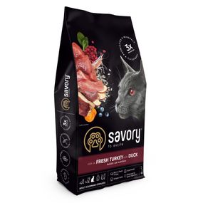 Корм сухий Savory Adult Cat Steril Fresh Turkey with Duck для стерилізованих котів з індичкою та качкою 8 кг