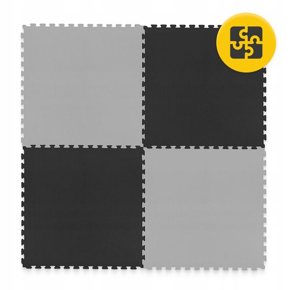 Мат-пазл (ласточкин хвіст) 4FIZJO Mat Puzzle EVA 100 x 100 x 2 cм Black/Grey (P-5907739316226) | Зображення 5